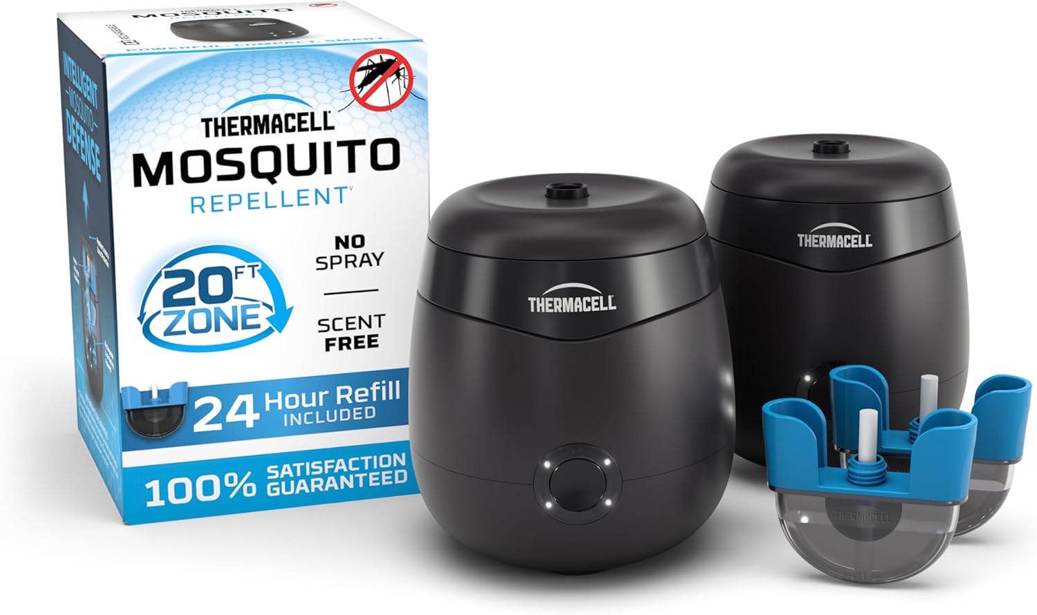 Thermacell E-Series Rechargeable Mosquito Repeller with 20 Mosquito Protection Zone; Bug Spray Alternative; Scent Free