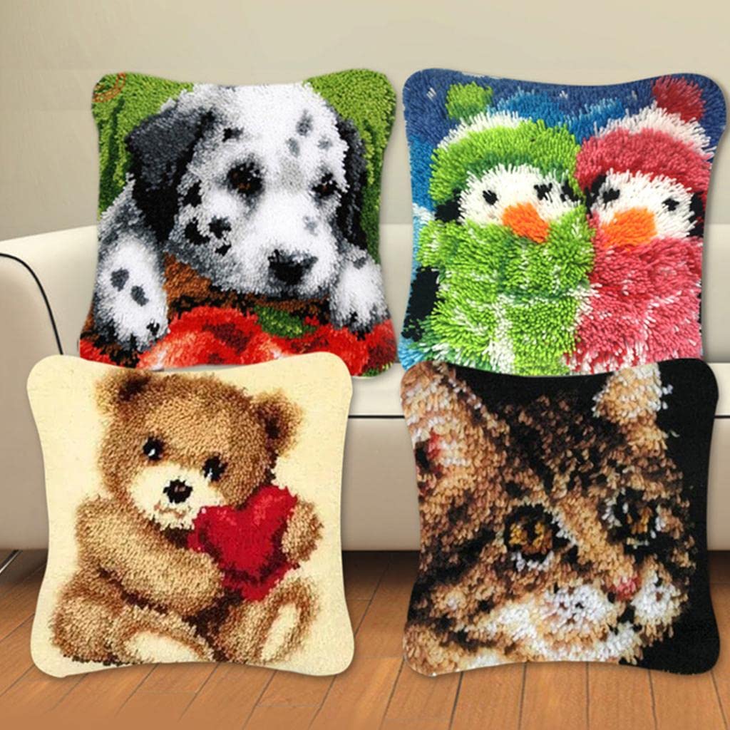 Enakshi Latch Hook Cushion Kits for DIY Pillow Cover Rug Hooking Needlework 37x37cm | Crafts | Needlecrafts & Yarn | Rug Making | Latch Hooking | Latch Hooking Kits