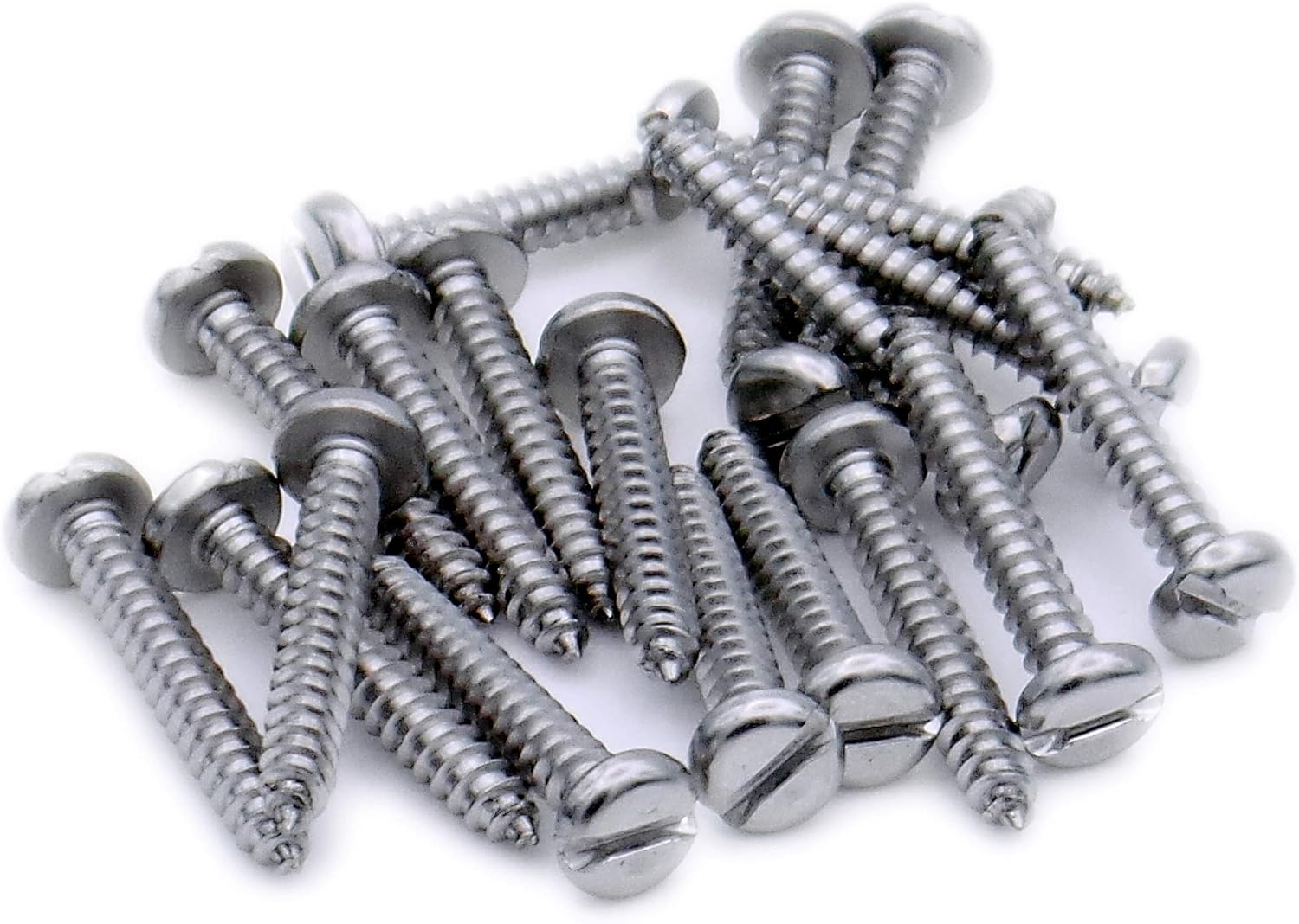 No.2 x 0.5 (2.2mm x 13mm) Slot Pan Self-Tapping Screw - Stainless Steel (A2) (Pack of 20), Silver, 2.2x13 - A2(20)