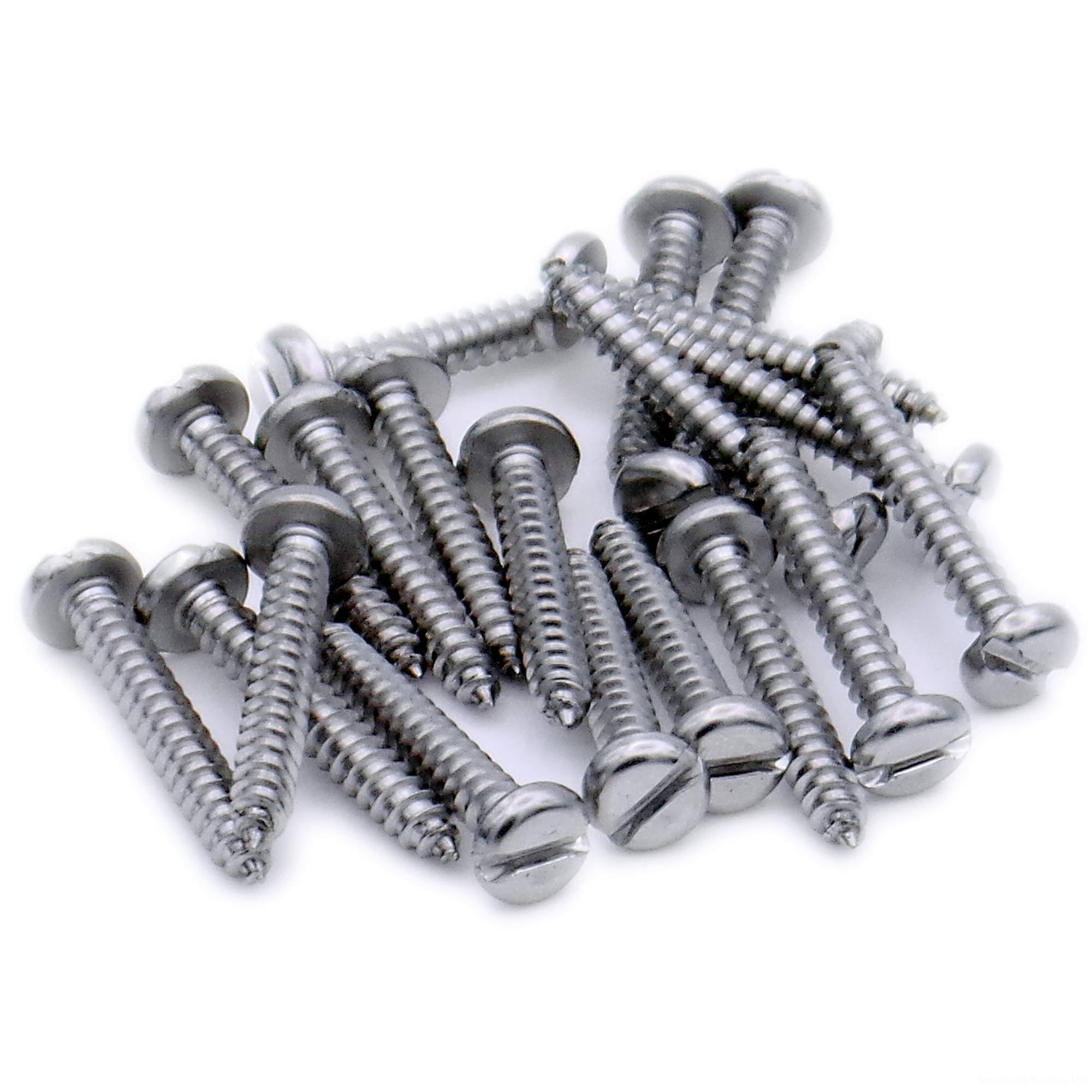 Singularity Supplies Silver No.2 X 0.5 (2.2Mm X 13Mm) Slot Pan Self-Tapping Screw - Stainless Steel (A2) (Pack Of 20)