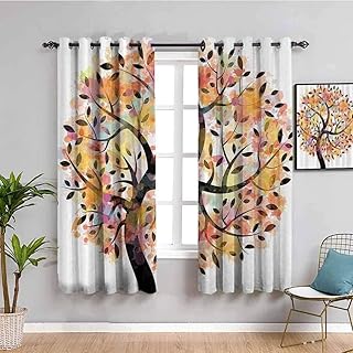 LucaSng Tende Oscuranti Termiche Isolanti - Cartone Animato Colore Astratto Albero - 183x214 cm - Moderna Soggiorno Camera da Letto Salotto Bambini - 3D Stampa Digitale con Occhielli Tenda