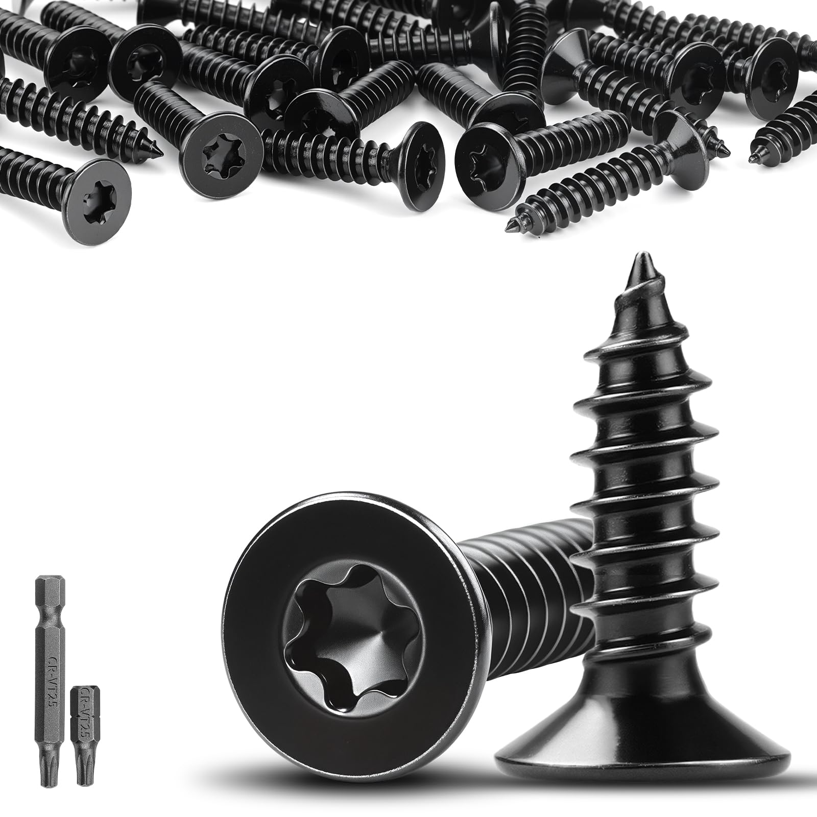Mbsomnus 110 Stück Holzschrauben Schwarz Senkkopf M3x20 mm Schrauben Edelstahl A2 V2A Akustikpaneele Schrauben Holzschrauben Torx Vollgewinde Selbstschneidende Spanplattenschrauben für Möbelmontage