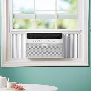 Window Air Conditioner Side Panels with Double Layers, Adjustable Insulation AC Side Panel, Window Unit Replacement Screen, Fits Up to 17" x 10", White