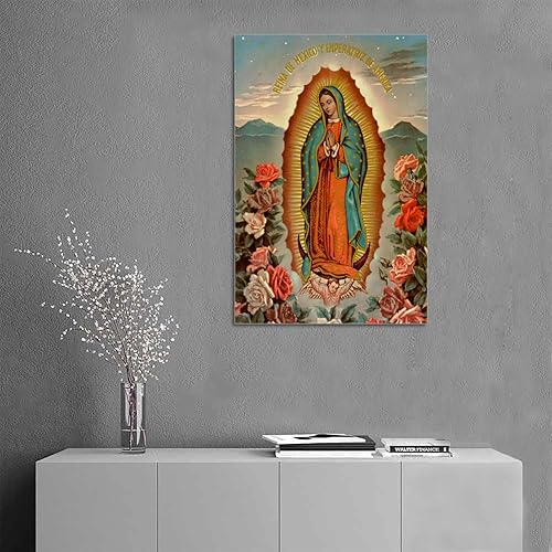 Miniatura 5 de SUPERYUFENG Póster artístico de la Virgen de Guadalupe de la Virgen María y arte de pared, póster moderno para decoración de dormitorio familiar, 16