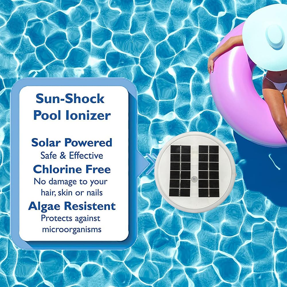 Ionizador de Piscina Solar para Limpieza, Reduce Cloro 85%