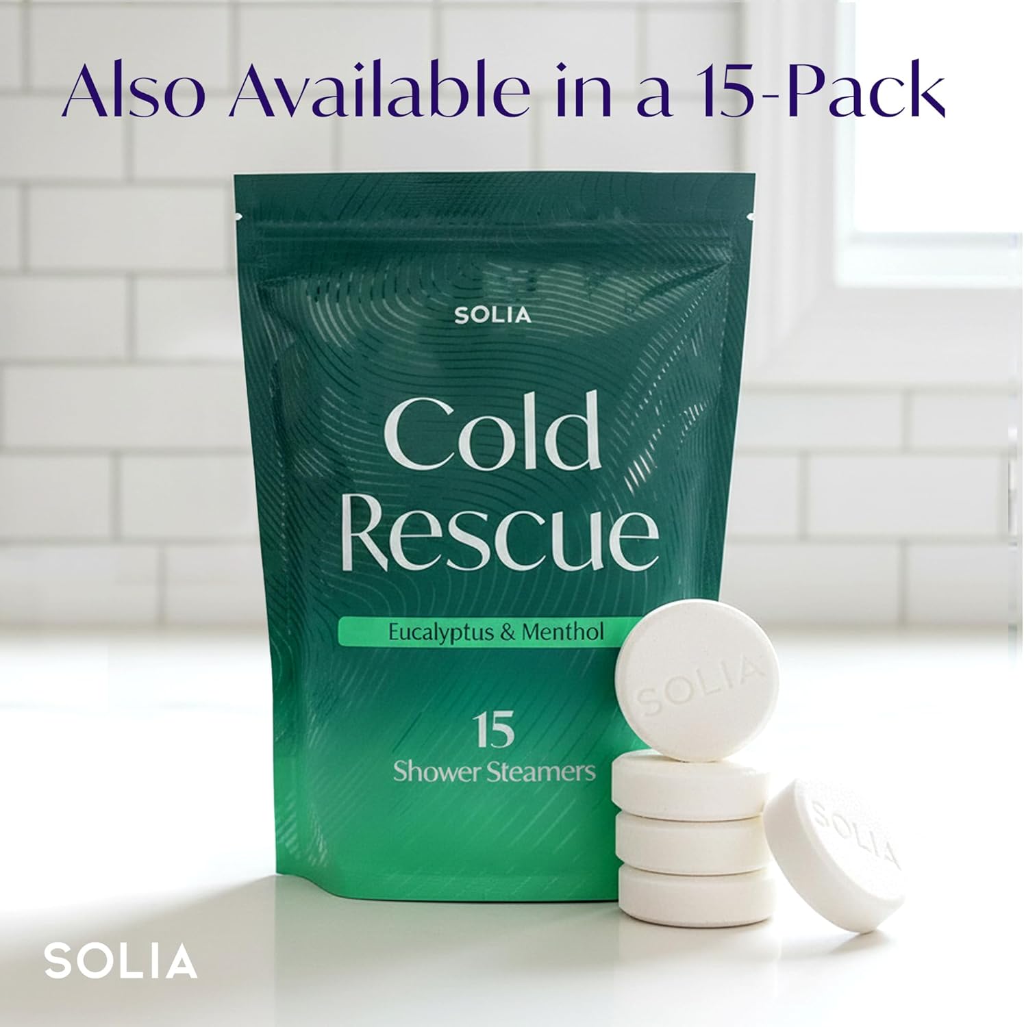 Solia Shower Steamers Eucalyptus and Menthol 7-Pack - Patent-Pending - Real Essential Oil Eucalyptus Shower Bombs Gift Set, Menthol Tablets, Spa Steamers Aromatherapy Selfcare Bath Gifts for Women - Image 8