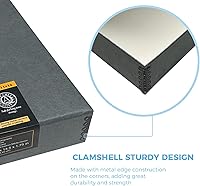 Vista 29 de Lineco Folio Storage Box, Clamshell Design with Metal Edge. 18.5x24.5x1.75 Inches, Archival Boxboard, Preserve Photos, Cards, Magazines, Documents