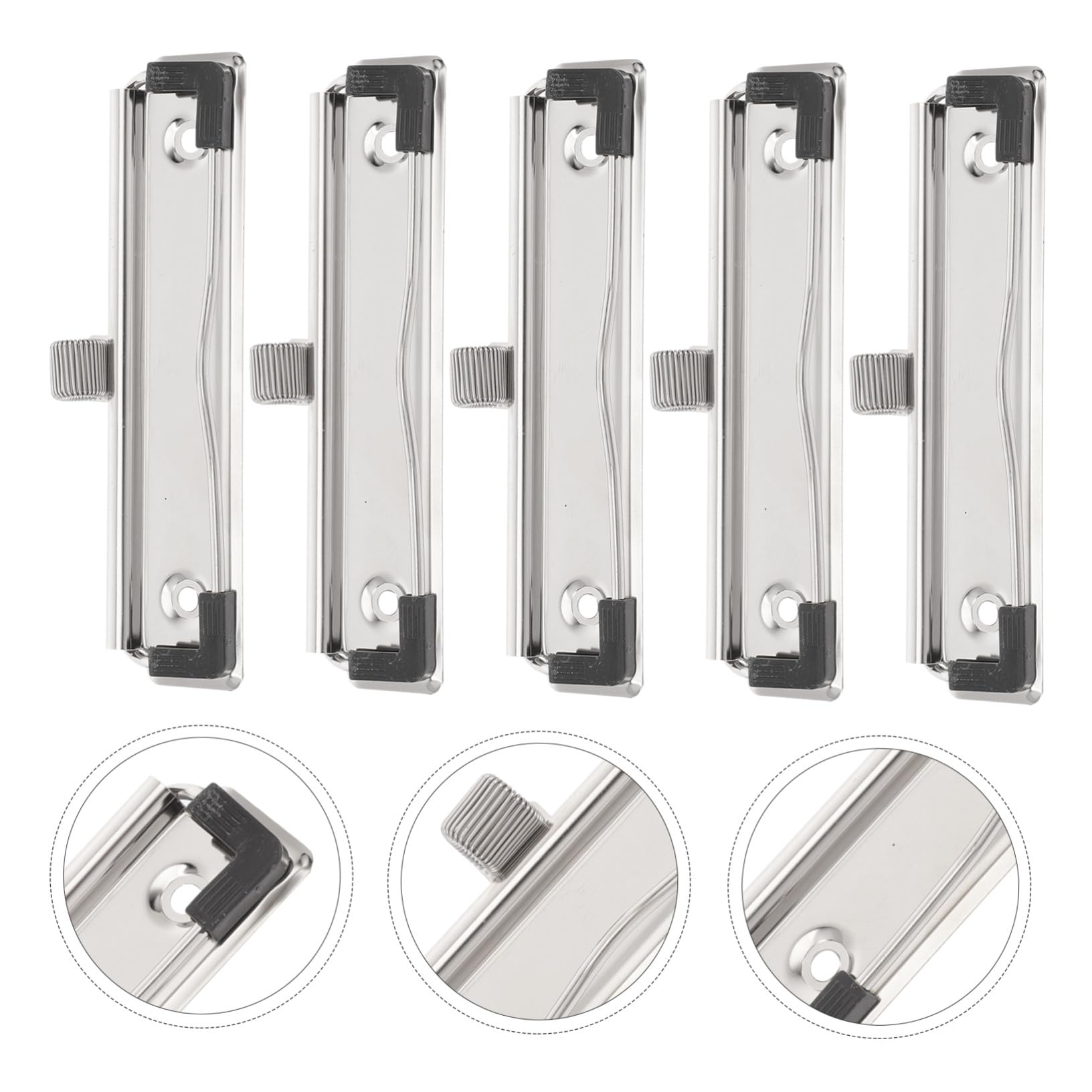 5 pezzi Clip per Portablocco in Metallo Resistente con Porta Penne da Morsetti per Appunti Ufficio Scuola Casa Fermacarte Durevoli e Funzionali