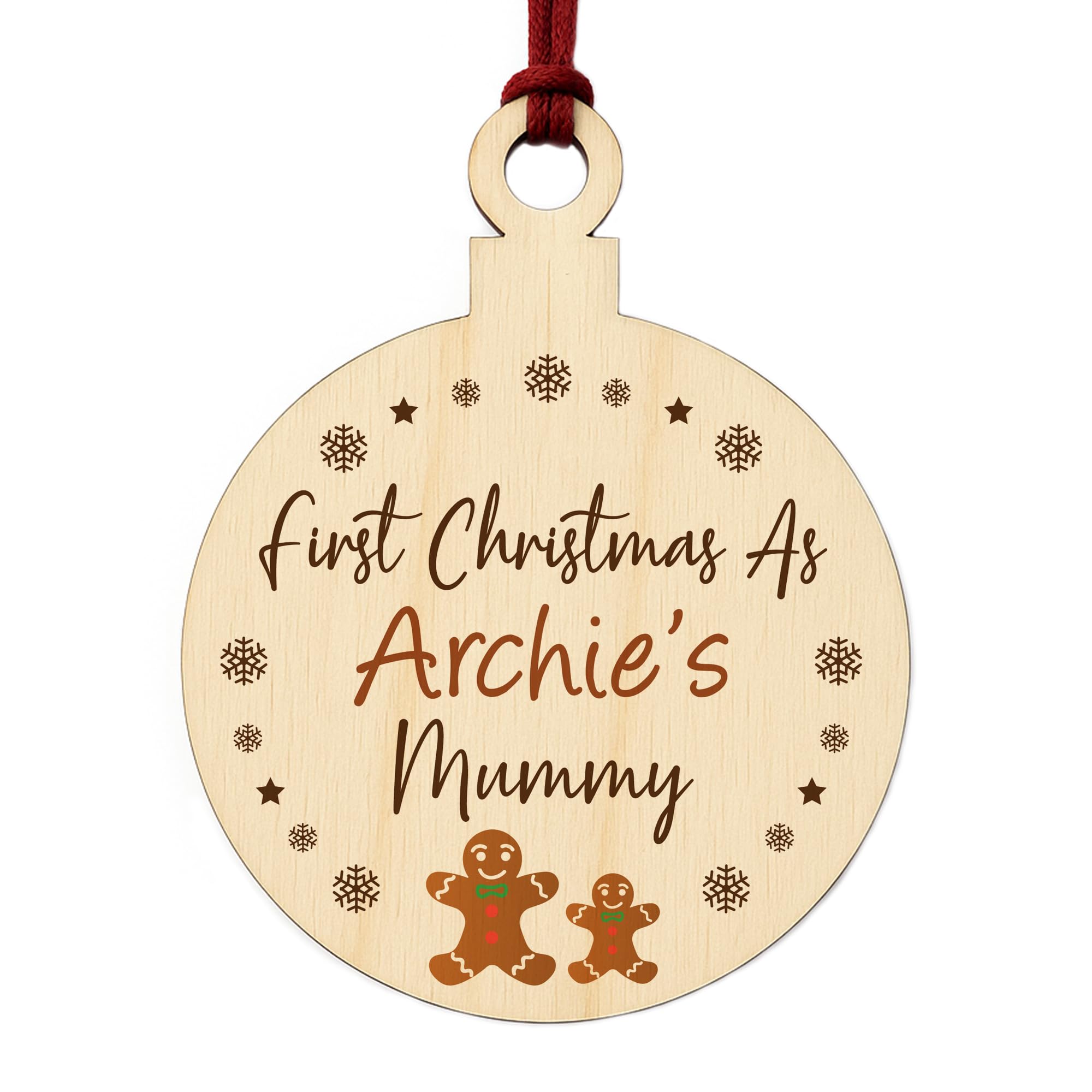First Christmas As A Mummy Wood Bauble PERSONALISED New Baby Gift Keepsake