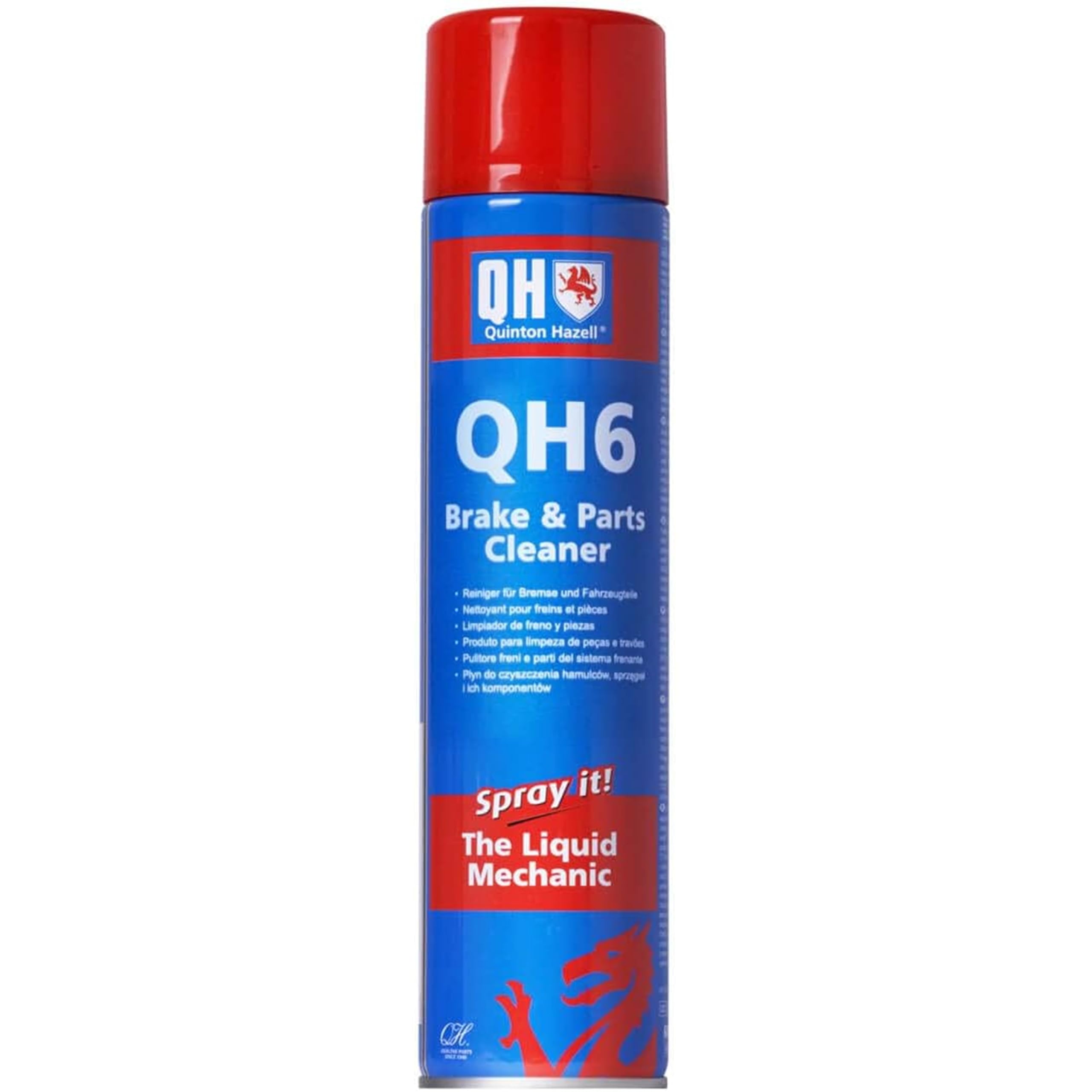 Quinton Hazell Brake Cleaner Spray 600 ml - QH6 Brake, Clutch & Parts Cleaner, Fast Drying Formula Removes Grease, Oil & Dirt, Stops Brake Squeal & Clutch Slip