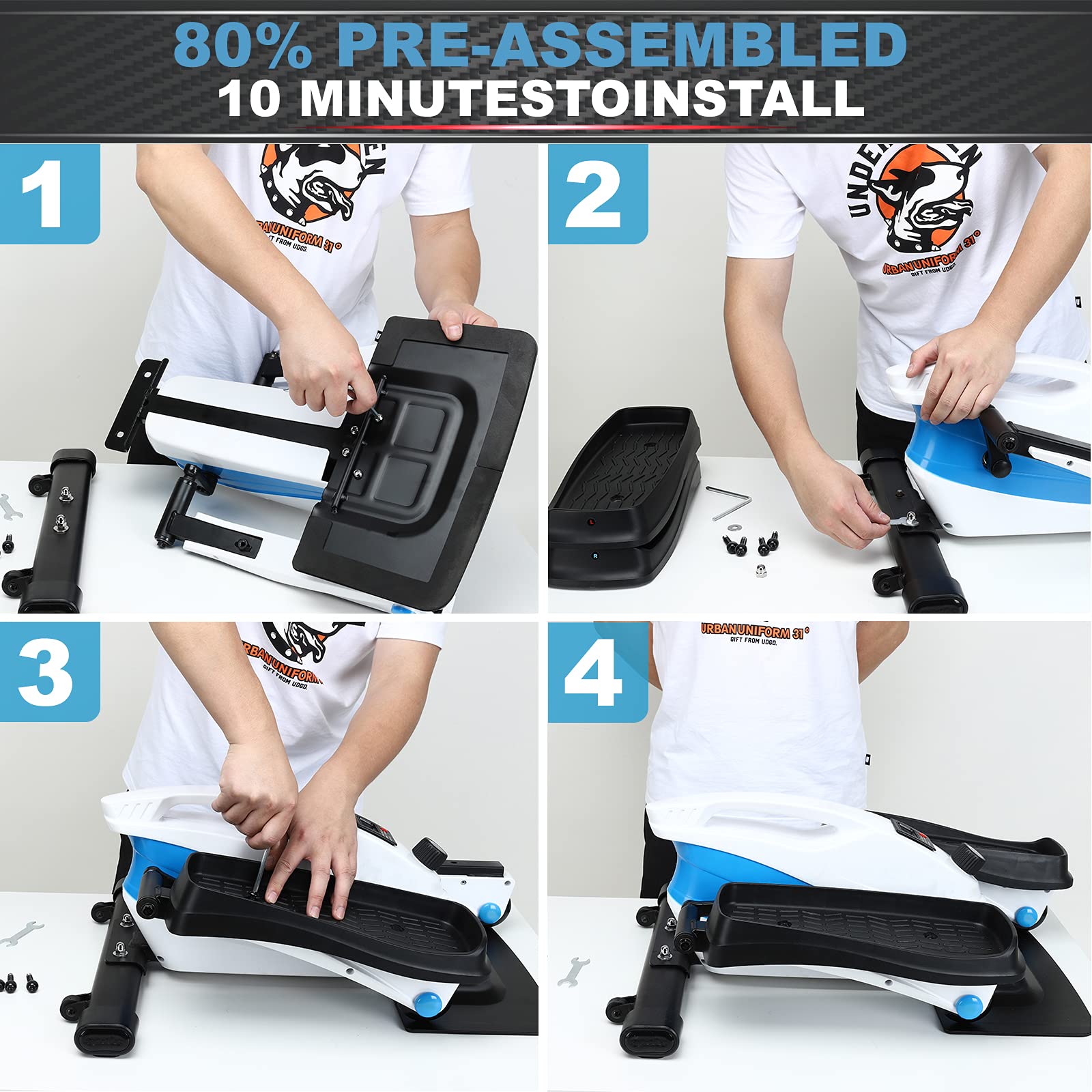 SSPHPPLIE Under Desk Elliptical Machine, Under Desk Bikes Trainer, Mini