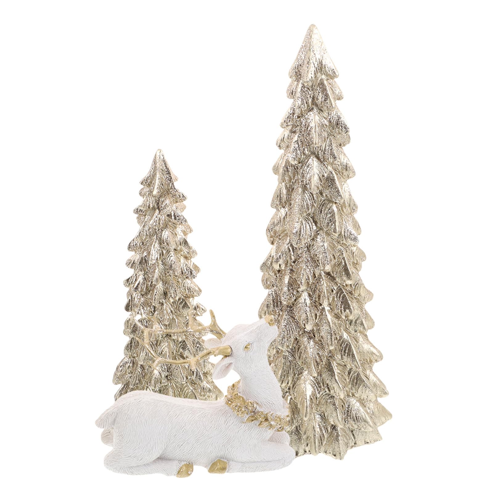 Ornements de Noël en résine dorée pour décorer un petit espace encombré