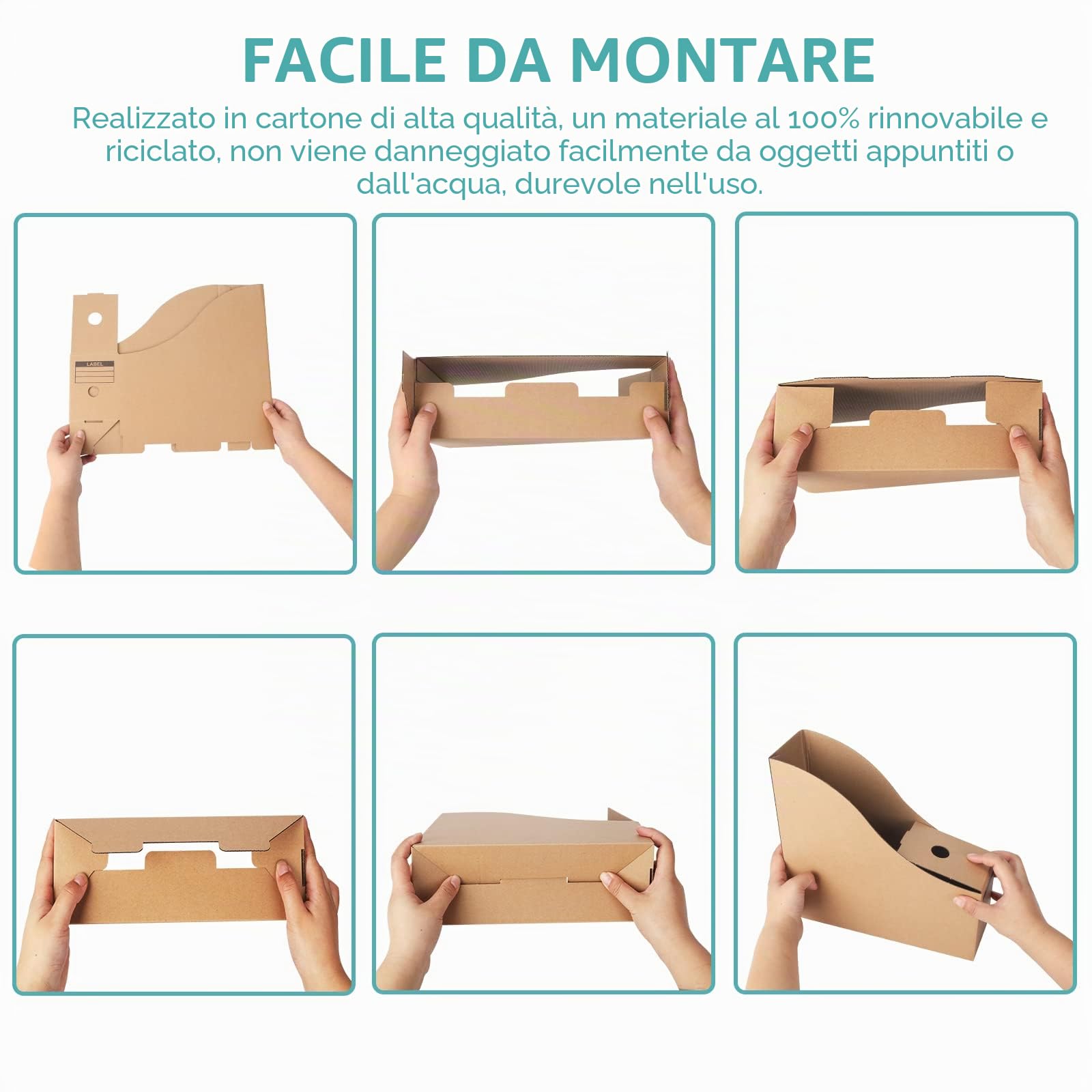 10 Pezzi Portariviste Cartone A4, Porta Documenti Con Etichette, Organizer Scrivania Ufficio per Ancelleria, Archivi (10)