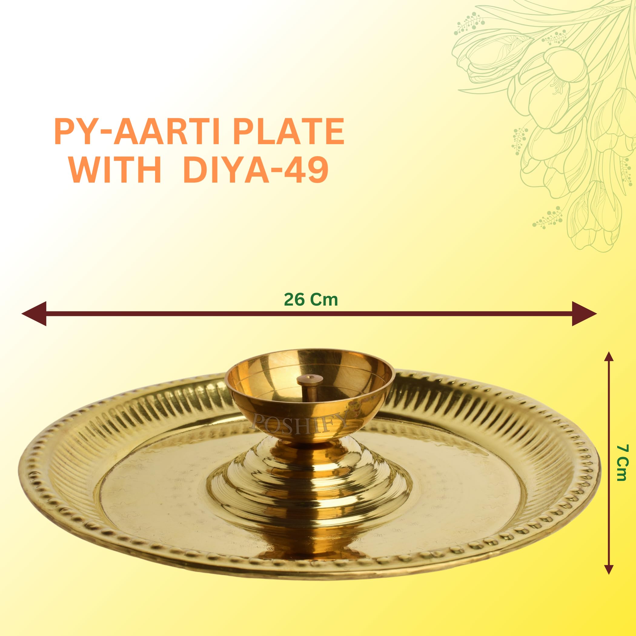 Brass Aarti Plate - Handcrafted Indian Diya -2 Brass Aarti Plate - Handcrafted Indian Diya -2