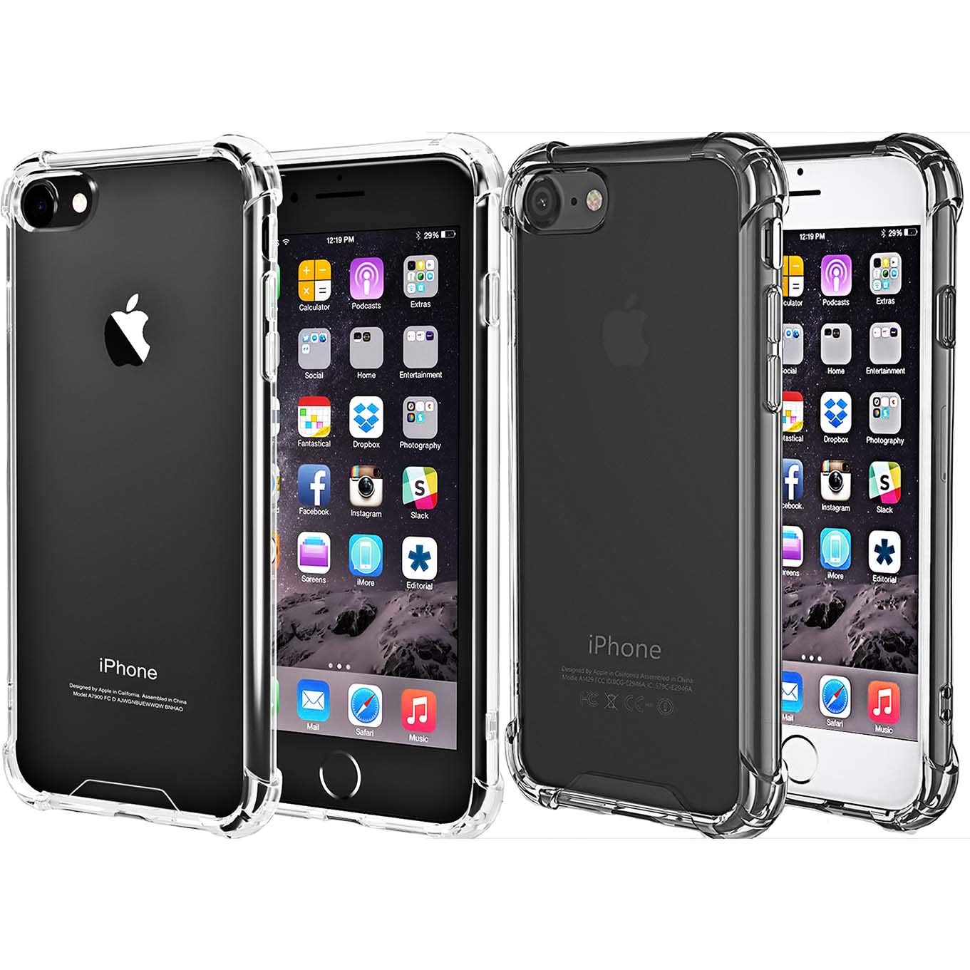 [2pack] Clear Cover iPhone 6 6s Case, Protective Shell Shockproof Heavy Duty TPU Bumper Impact Resistant Case Anti-scratches EXTREME Protection Cover Heavy Duty Card Case for iPhone 6 6S 4.7"