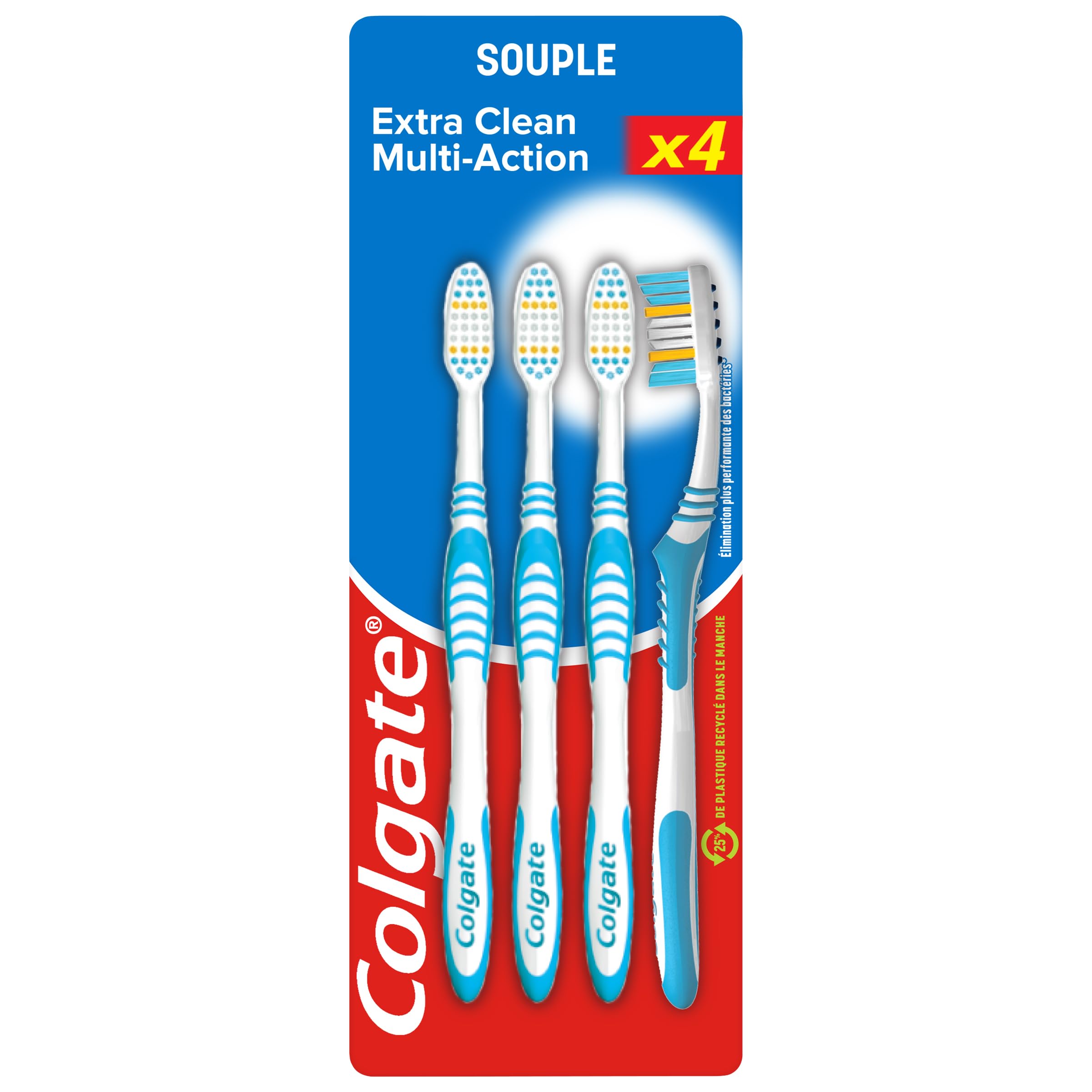 COLGATE Bardzo czysta szczoteczka do zębów Multi Action - miękka - zestaw 4 szczoteczek
