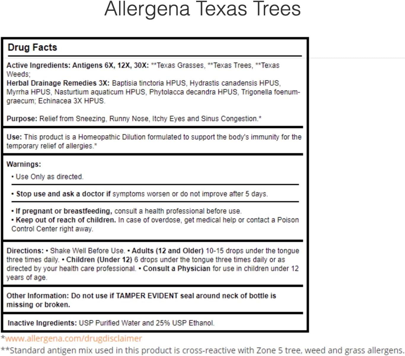 PROGENA - Allergena Texas Trees (2 Fl Ounce)