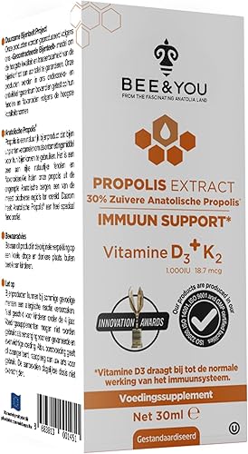 Miniatura 5 de BEE and You Extracto de propóleo 100% natural Vitamina D3 K2 de alta potencia, suplemento de apoyo inmunológico, antioxidantes, desintoxicación