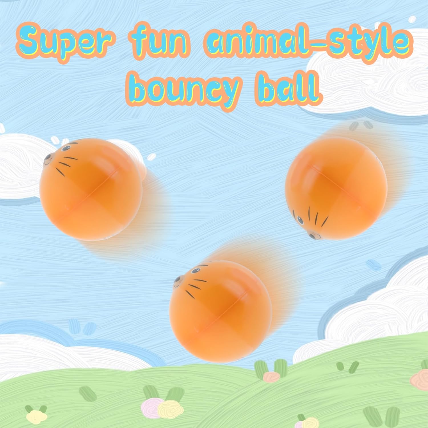 6 Pcs Animal Extreme High Rubber Bouncing Ball Meteor SpaceBall, Cool Pop Training Ball, Easy to Grip & Catch, Stress and Anxiety Relief Toys, Sensory Fidget Toys for Kids Adults