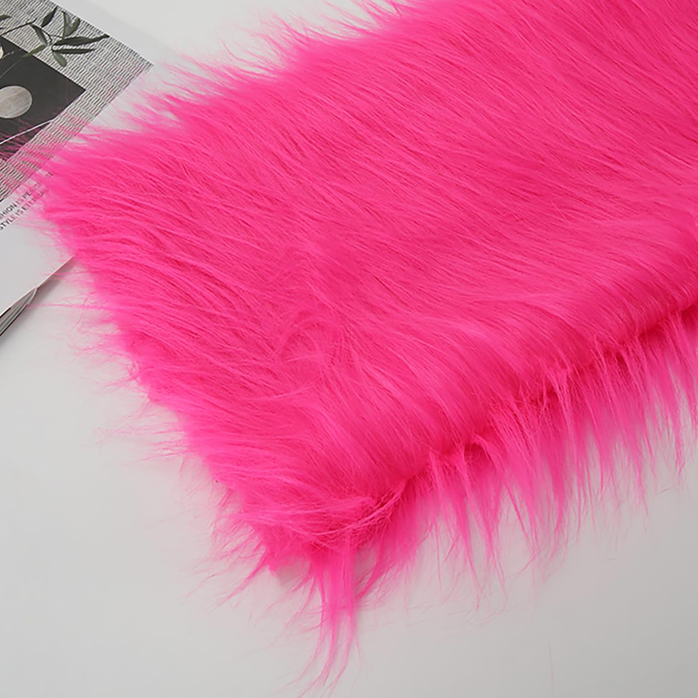 Faux Fur Plush Fabric Long Pile 12cm Fluffy Fuzzy Craft Fur for Gnomes Beard Santa Claus Hair Dwarf Cosplay Costume DIY Craft Decoration 20 Colors(Size:50x50cm,Color:Light Pink)