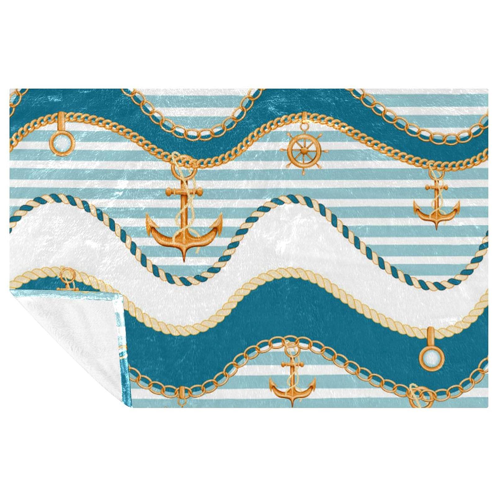 Couverture douce et chaude motif chaînes pour camping, pique-nique et plage