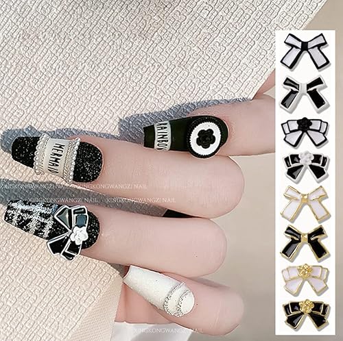 Miniatura 5 de 24 piezas de dijes para arte de uñas con nudo de lazo fragancia pequeña francesa 3D adornos de flores esmeriladas aleación de metal diamantes de