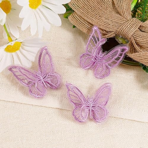 Miniatura 5 de 18 pinzas de mariposa moradas para el cabello, lindos accesorios para el cabello de graduación, adornos de mariposa de Navidad, adornos de encaje