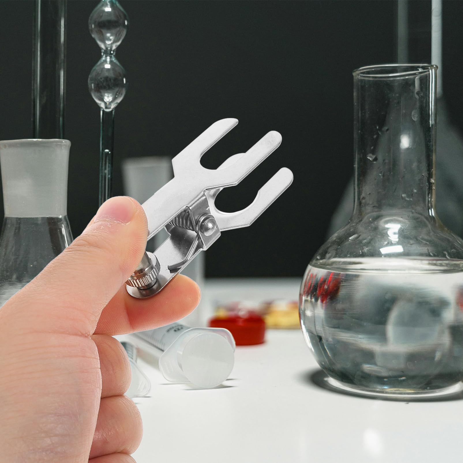 iplusmile 3pezzi Morsetto in Acciaio Inossidabile per Giunti Morsetto per Vetreria Strumenti da Laboratorio Design Versatile e Facile da Usare