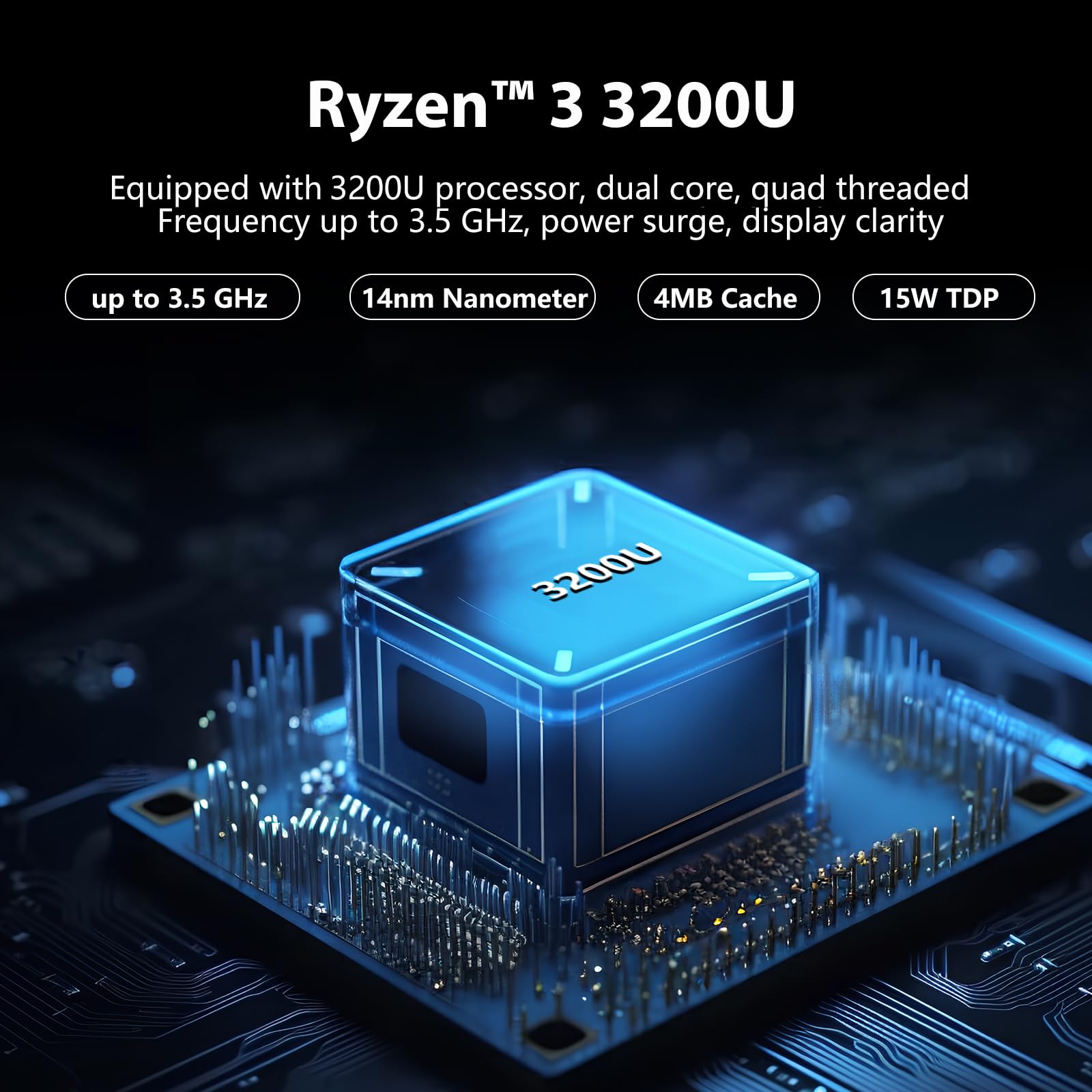 Ekonavi PC Portatile 2 in 1, Ryzen 3 3200U CPU 16 GB RAM 512 GB SSD, Notebook da 15,6 pollici con display 1920x1080, Win11 Pro Laptop, con RJ45, Type-C, USB 3.0 laptop ultra sottile e leggero