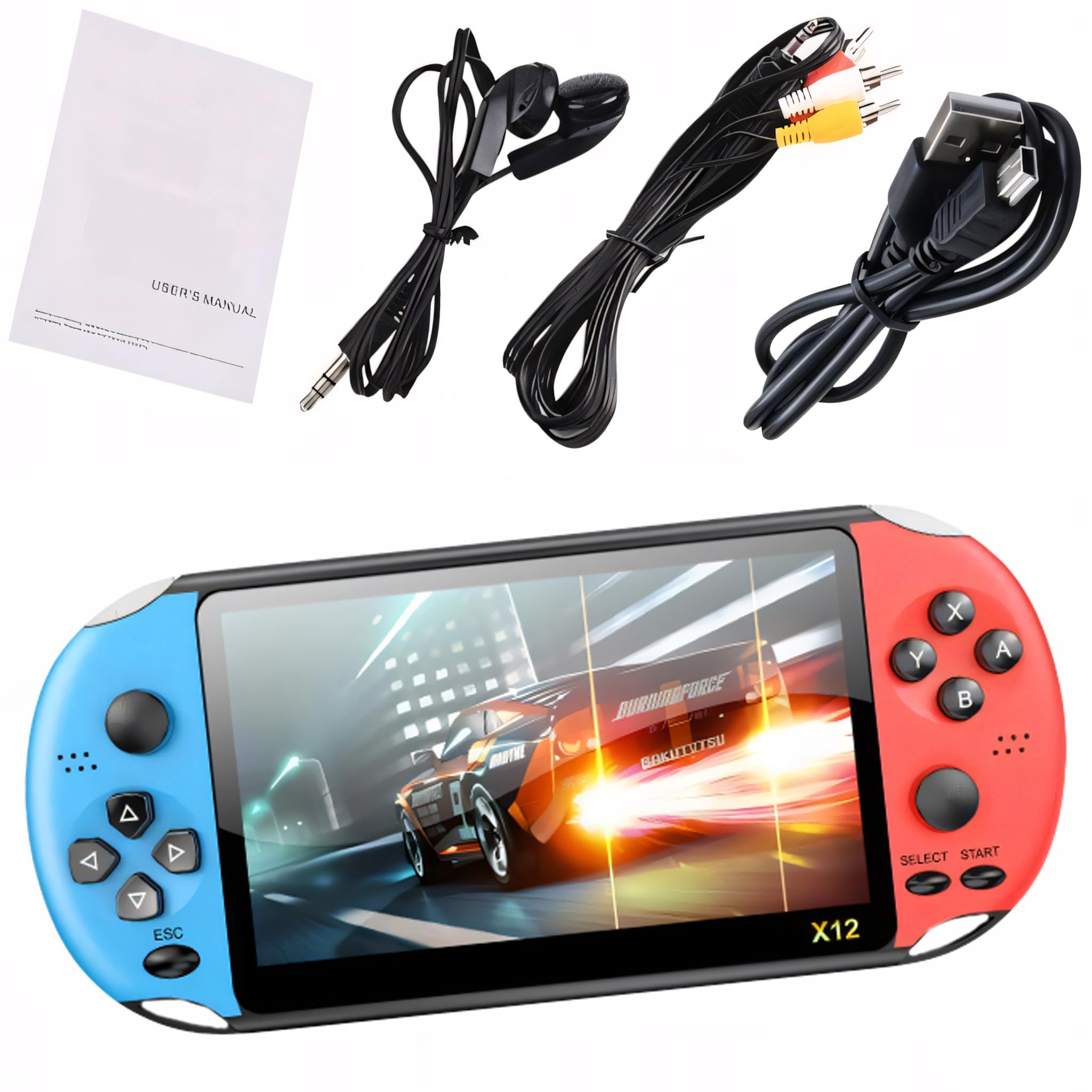 Retoo Console da gioco oltre 1000 giochi, console per videogiochi, console per videogiochi, console per bambini, adulti, schermo LCD, supporta diversi formati