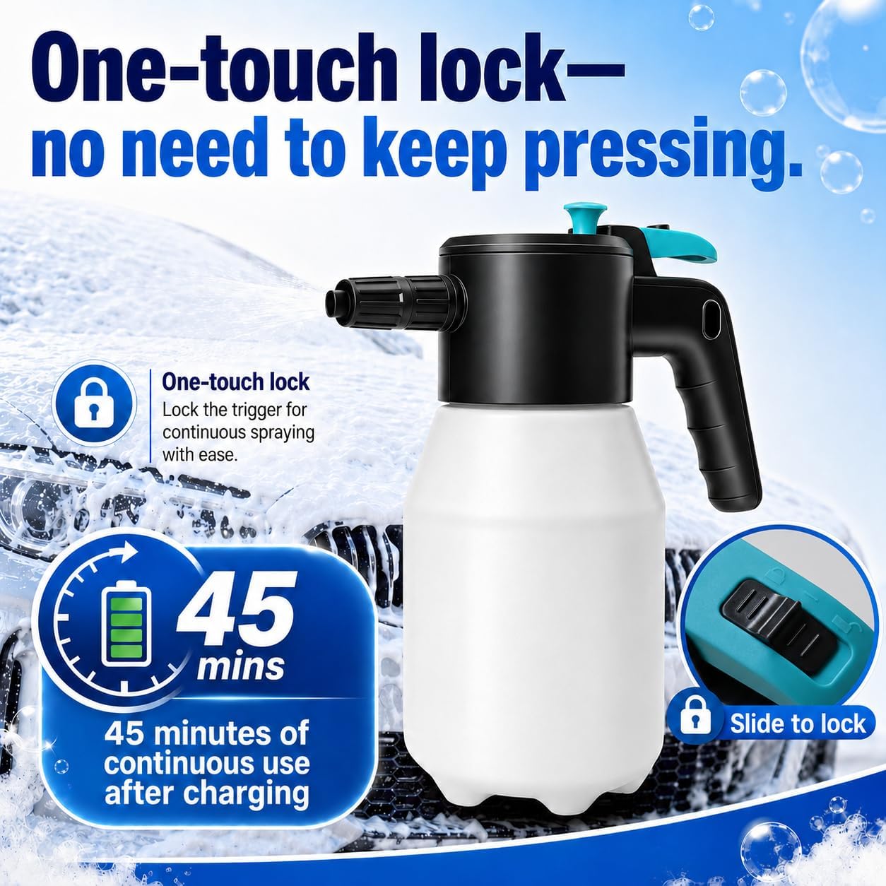 Electric Foam Sprayer, Rechargeable Portable Pump Sprayer image 4