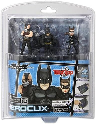 DC Comics Dark Knight Rises Batman HeroClix TabApp, paquete de 3