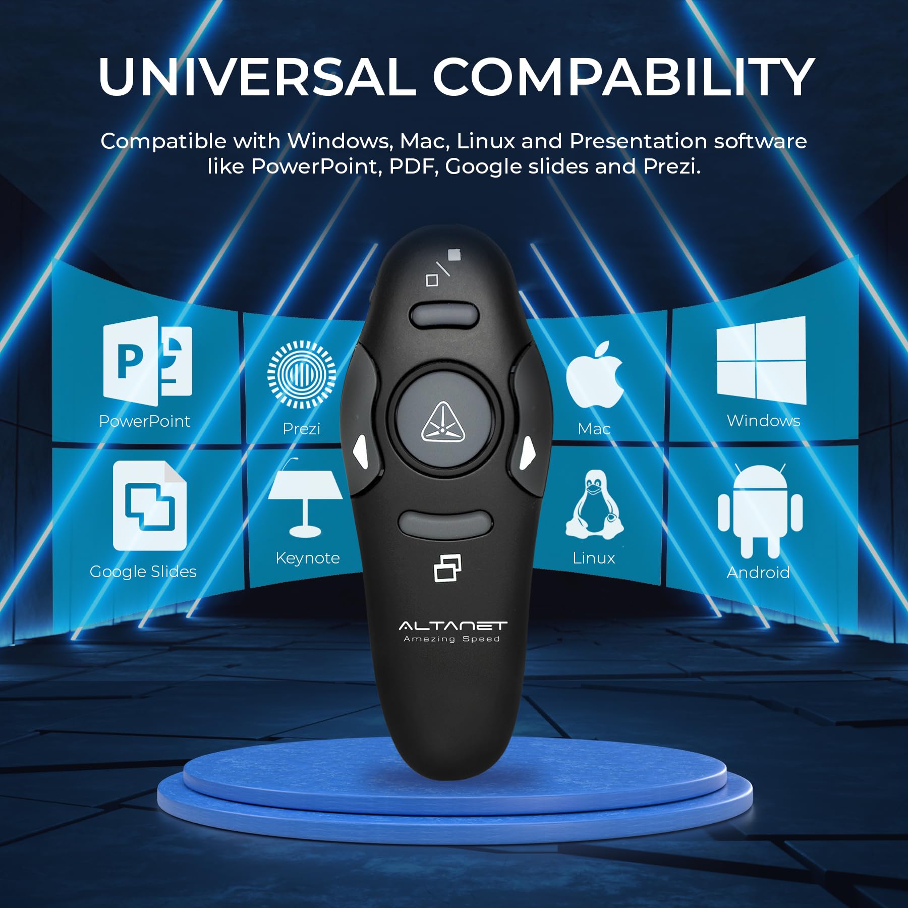 Wireless Presentation Clicker for PowerPoint Presentations, USB Dongle Presenter Remote with Pointer Slide Clickers for Mac/Windows/Linux, Computer/Laptop, Google Slide/PPT/Keynote (Ergonomic)