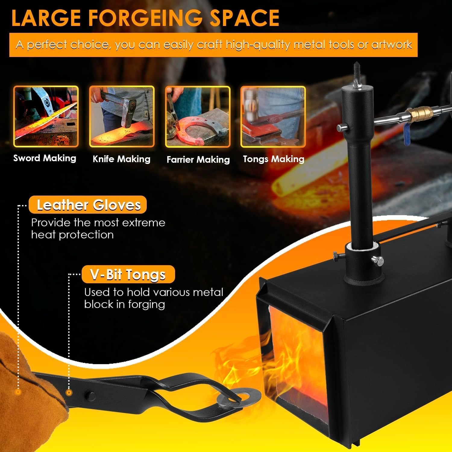 Snapklik.com : Propane Gas Forge Triple Burner, 2700 Blacksmithing ...
