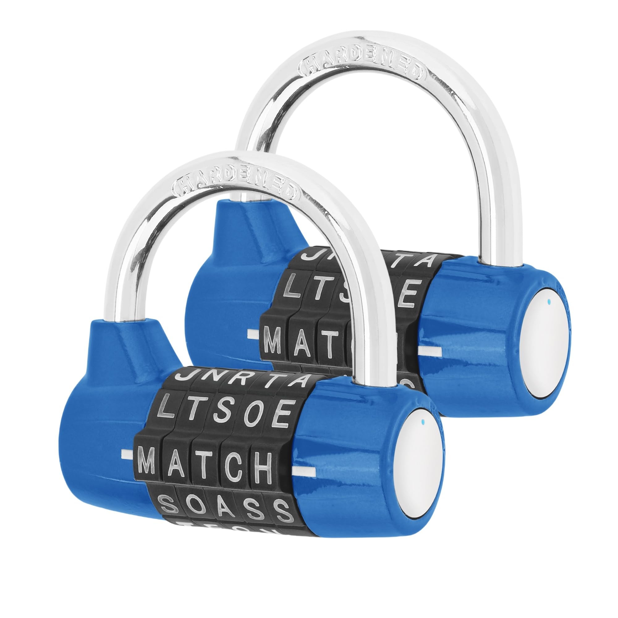 HOJLKLD Gym Locker Lock 5 Letter Word Lock Safety Padlock Combination Lock for School Gym Locker,Sports Locker,Fence,Toolbox,Case,Hasp Storage (2, Blue+Blue)