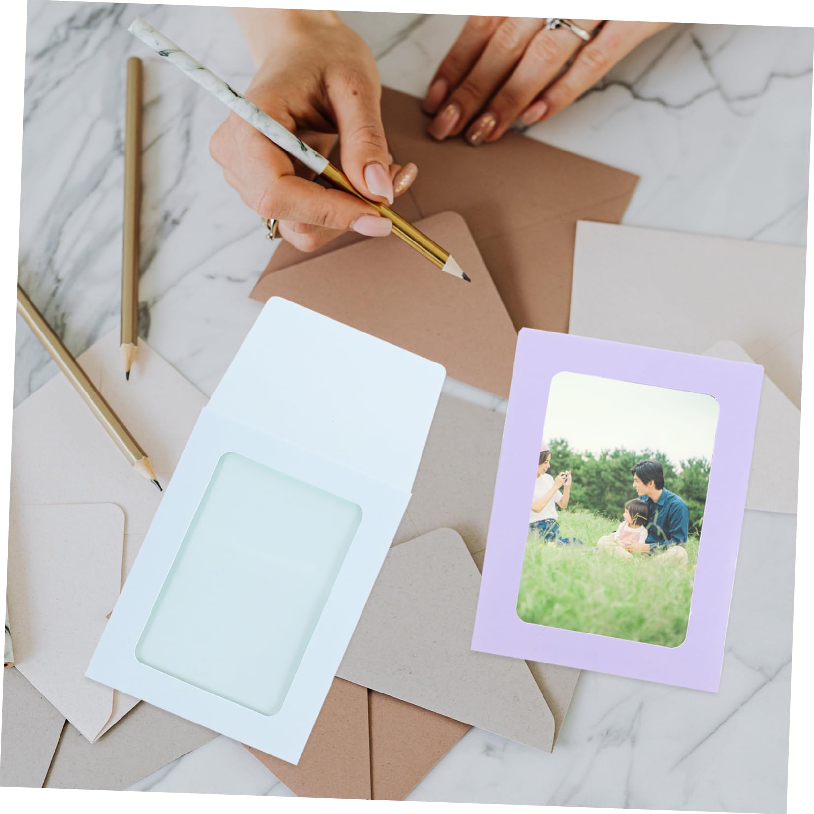 Gadpiparty 5 Set Copertina Delle Carte Fotografiche Piccolo Maniche Delle Schede Fotografiche Foto Buste Piccole Buste Di Carte Portacarte Da Gioco Porta Foto Di Gioco Carta 50 Pezzi * 5