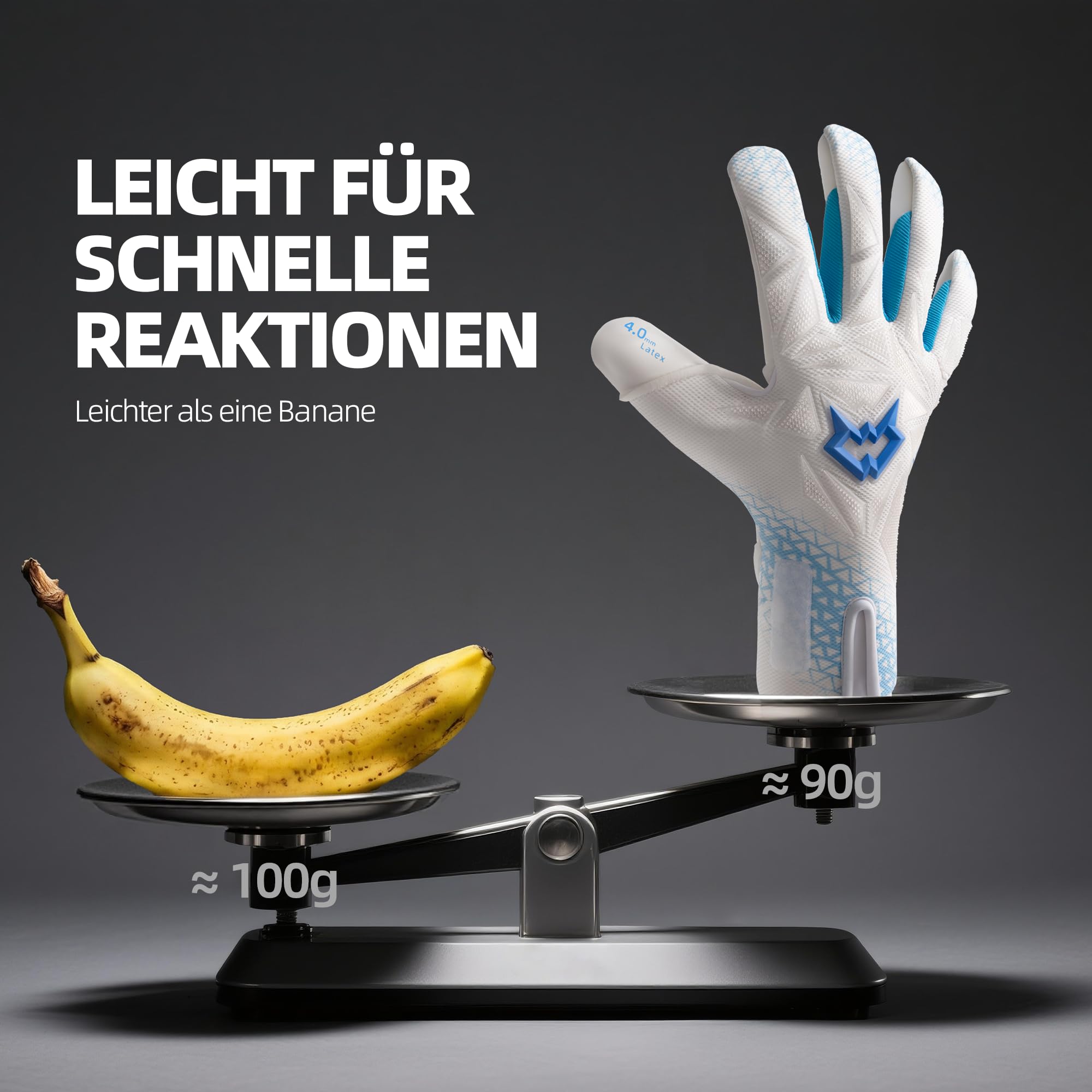 WVVOU Torwarthandschuhe Herren Und Kinder, Atmungsaktiv Fußballhandschuhe, Größe 6–10, 8–15+ Jahre, 4+3 mm Sticky Latex, Starker Grip