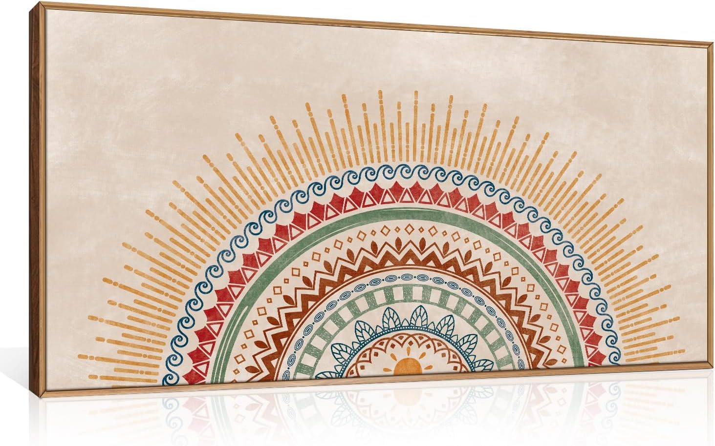 TOARTi Boho Sun Framed Canvas Wall Art Set,Mid-Century Modern Wall Decor,Minimalism Bohemian Wall Painting,Abstract Geometric Pattern Art Print for Living Room,Bedroom,Office-20x40Inch โ image 1