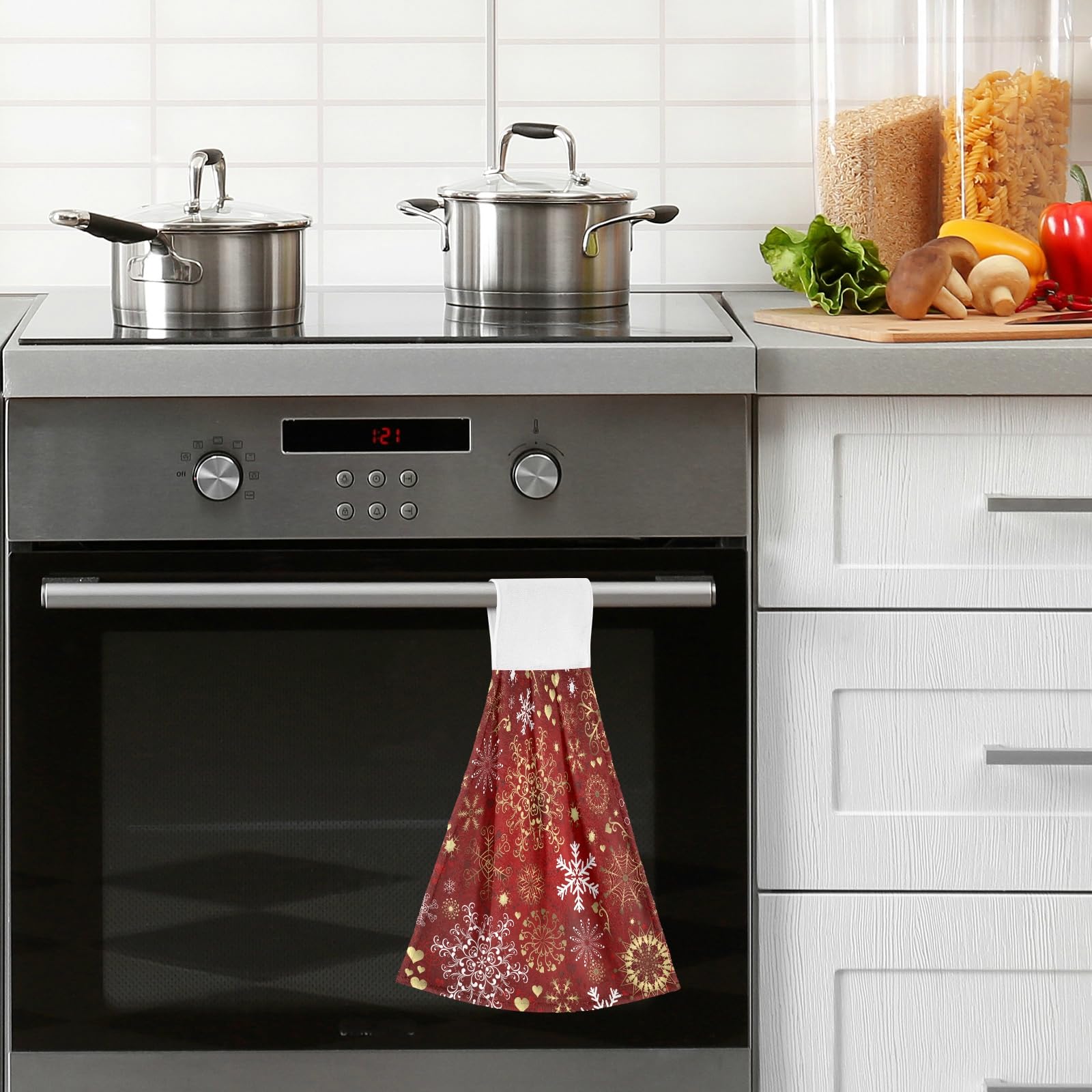 Boccsty Lot De 2 Torchons De Cuisine à Suspendre En Marbre Bleu Océan