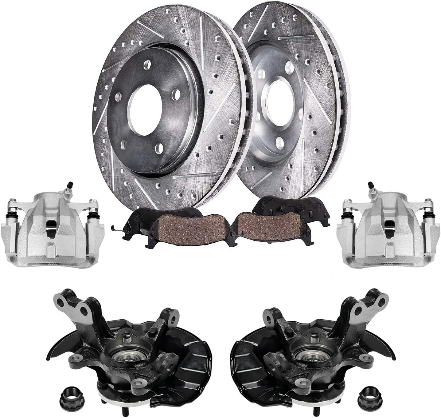 Detroit Axle Front Steering Knuckles Hubs Drilled and