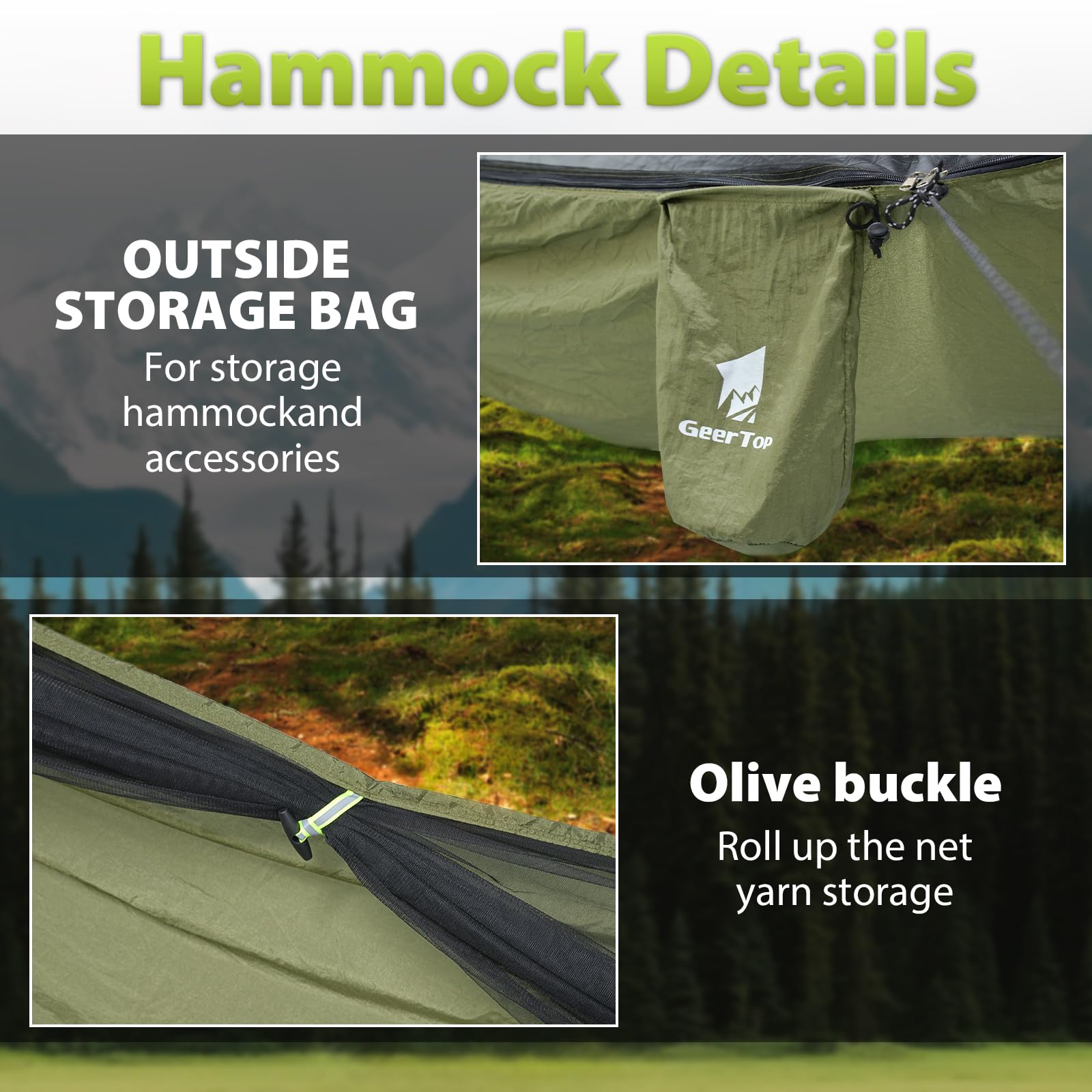 GEERTOP Hamak outdoorowy z moskitierą
