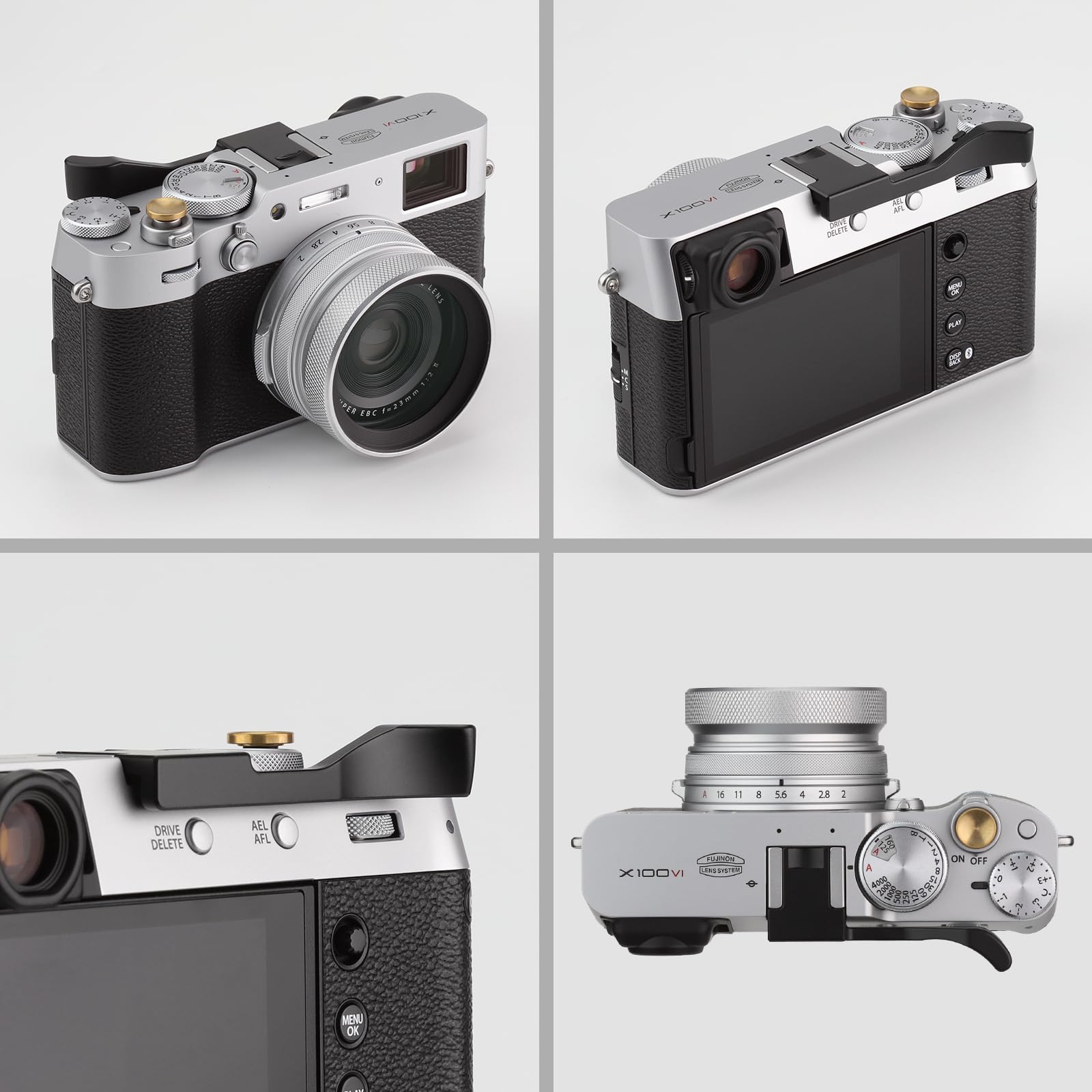 Metalowy uchwyt na kciuk do Fujifilm X100VI Fujinon X100V akcesoria do aparatu Haoge THB-XVB czarna gorąca stopka kciuk w górę uchwyt