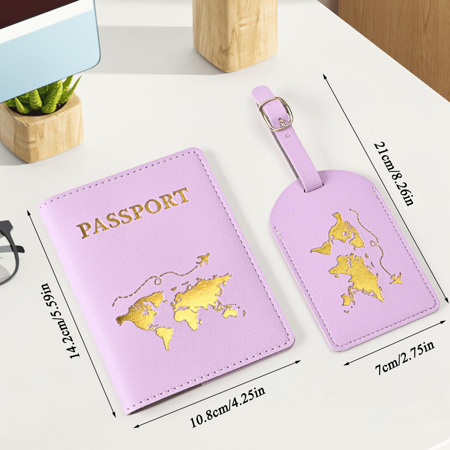 Custodia per passaporto, 2 pezzi Custodia per passaporto con 2 targhette per bagagli, Porta passaporto, Copertina per passaporto, Custodia per passaporto, Custodie per passaporto con targhette