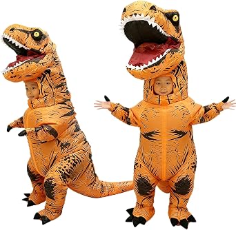SecretCastle Inflatable T - Rex Costume for Kids 4-10Y, Waterproof Polyester, Quick Inflation, Halloween Cosplay Party Children