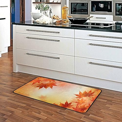 Miniatura 4 de Alfombras para el día de Acción de Gracias, hojas de otoño y otoño, alfombras de arce dorado para cocina, baño, Navidad, tapete decorativo pequeño,