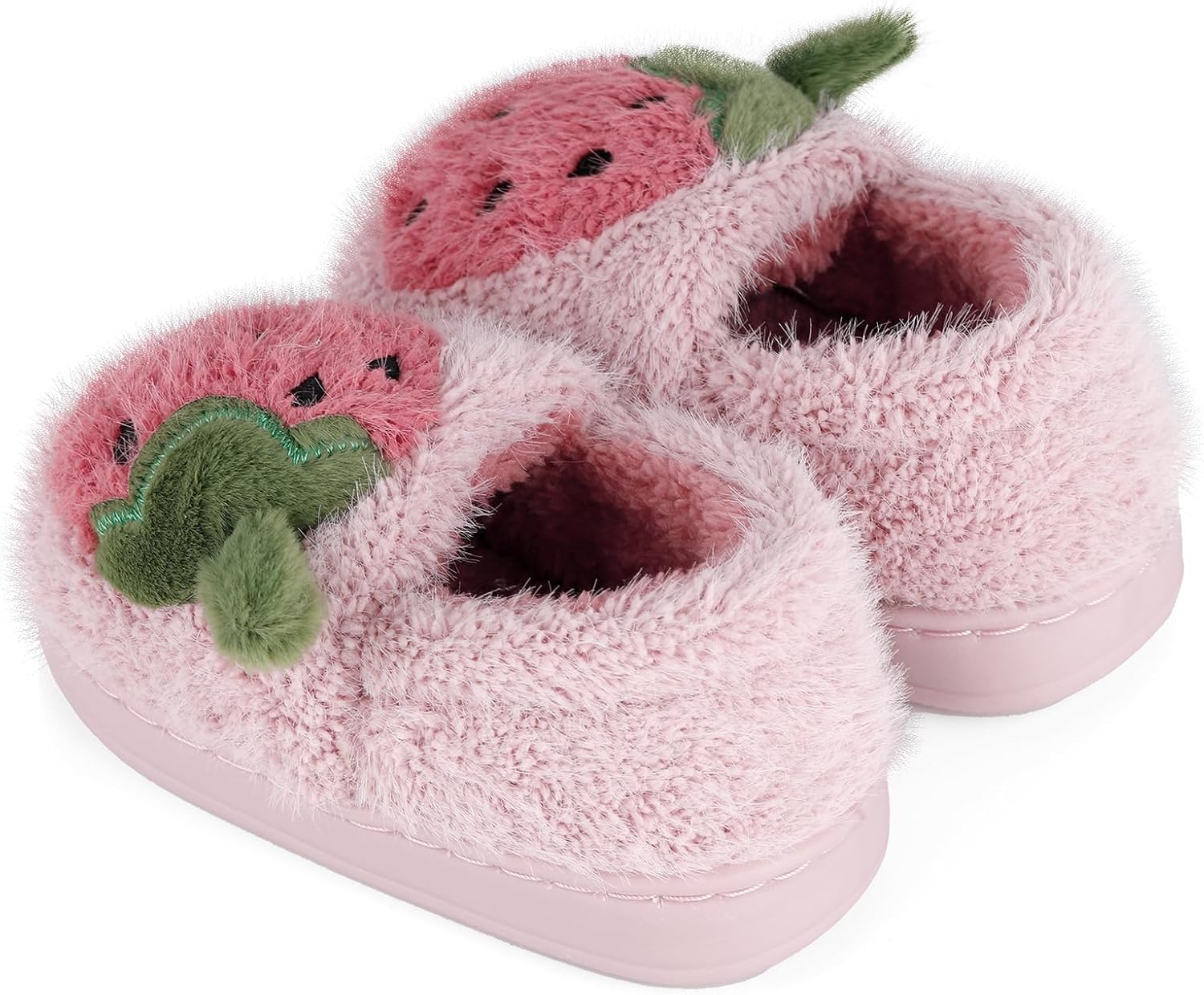 ESTAMICO Girls Cute Cartoon Slippers with Memory Foam Kids Plush Warm Winter House Shoes - Image 5