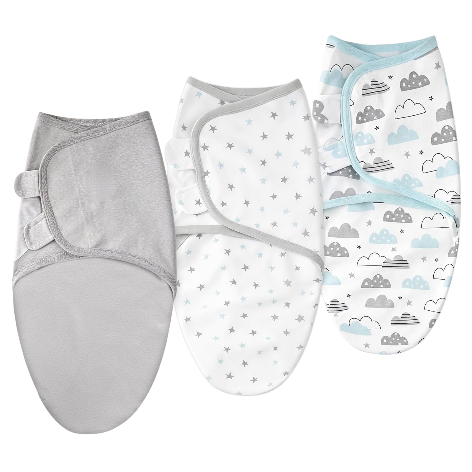 HAGOT Baby Swaddle Blanket Wraps for 0-3 Months, 3-Pack Organic Cotton Baby Swaddles, Newborn Swaddle Blanket, Adjustable Swaddling Wraps, Swaddles for Newborns Infant Boys & Girls