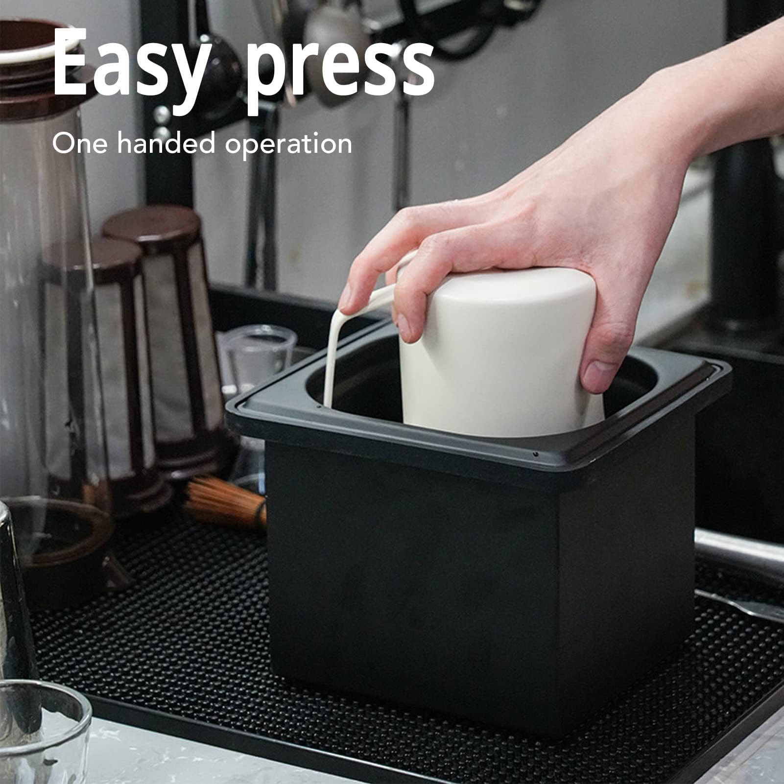Lavabicchieri Automatico Compatto Nero, Rinser Pitcher in Acciaio Inox per Lavello Cucina, Installazione Rapida, Pulizia Multiangolo, Adatto per Casa, Bar, Caffetteria, Ristorante e Locali