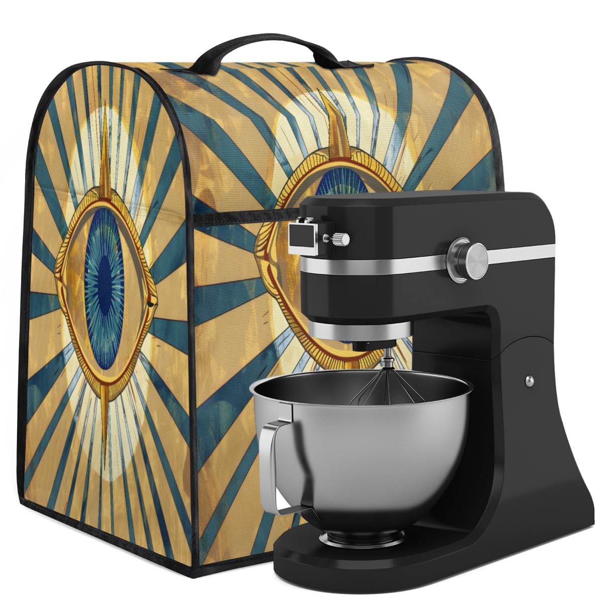 Coffee Maker Cover Evil Eye Kitchen Appliance Covers Small Appliance Covers Blender Cover Juicer Cover Dust Covers for Kitchen Appliances with Top Handle and Pockets,Washable,B8