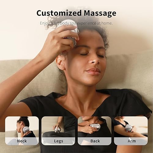 Miniatura 5 de Breo Portable Mini Scalp Massager – IPX7 Waterproof Rechargeable Head Massager for Scalp Relax, Stress Relief Tool with Bamboo Wood Charging Base,